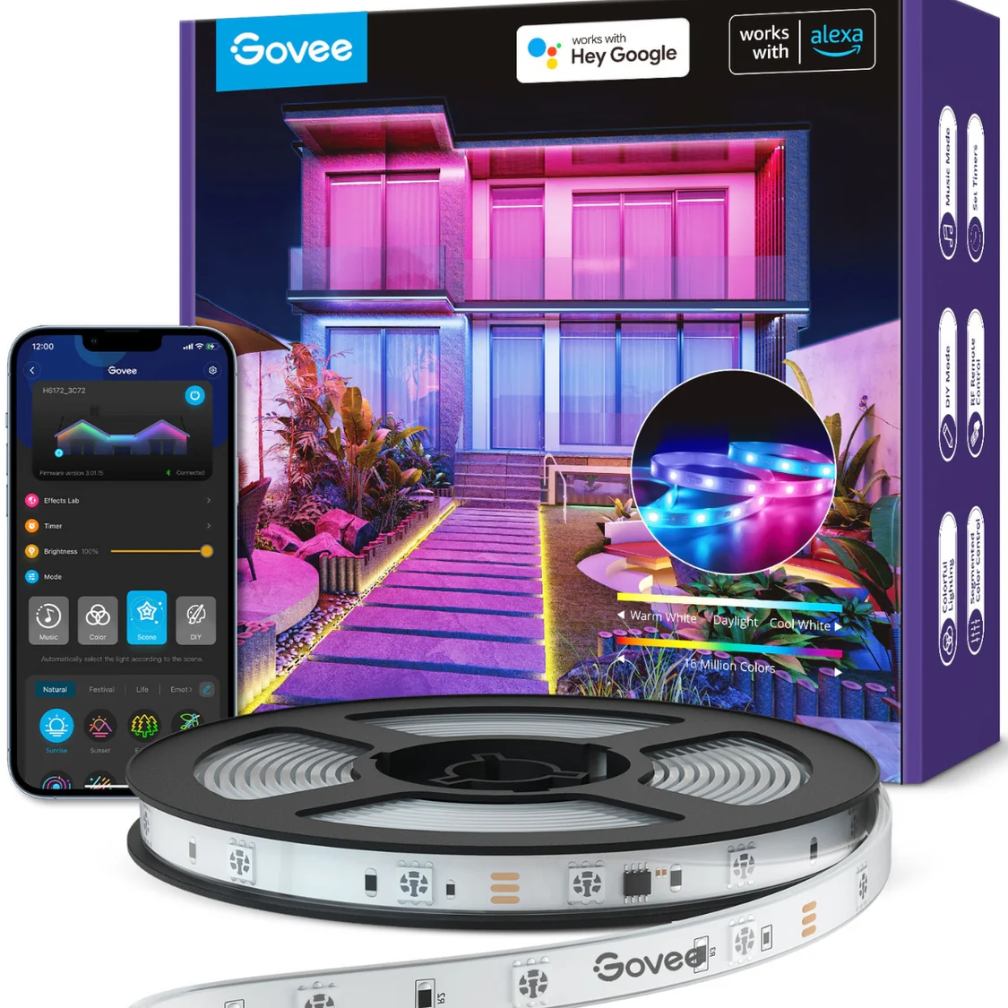 Govee Phantasy Outdoor LED RGBIC Strip Lights (10m) with Wi-Fi