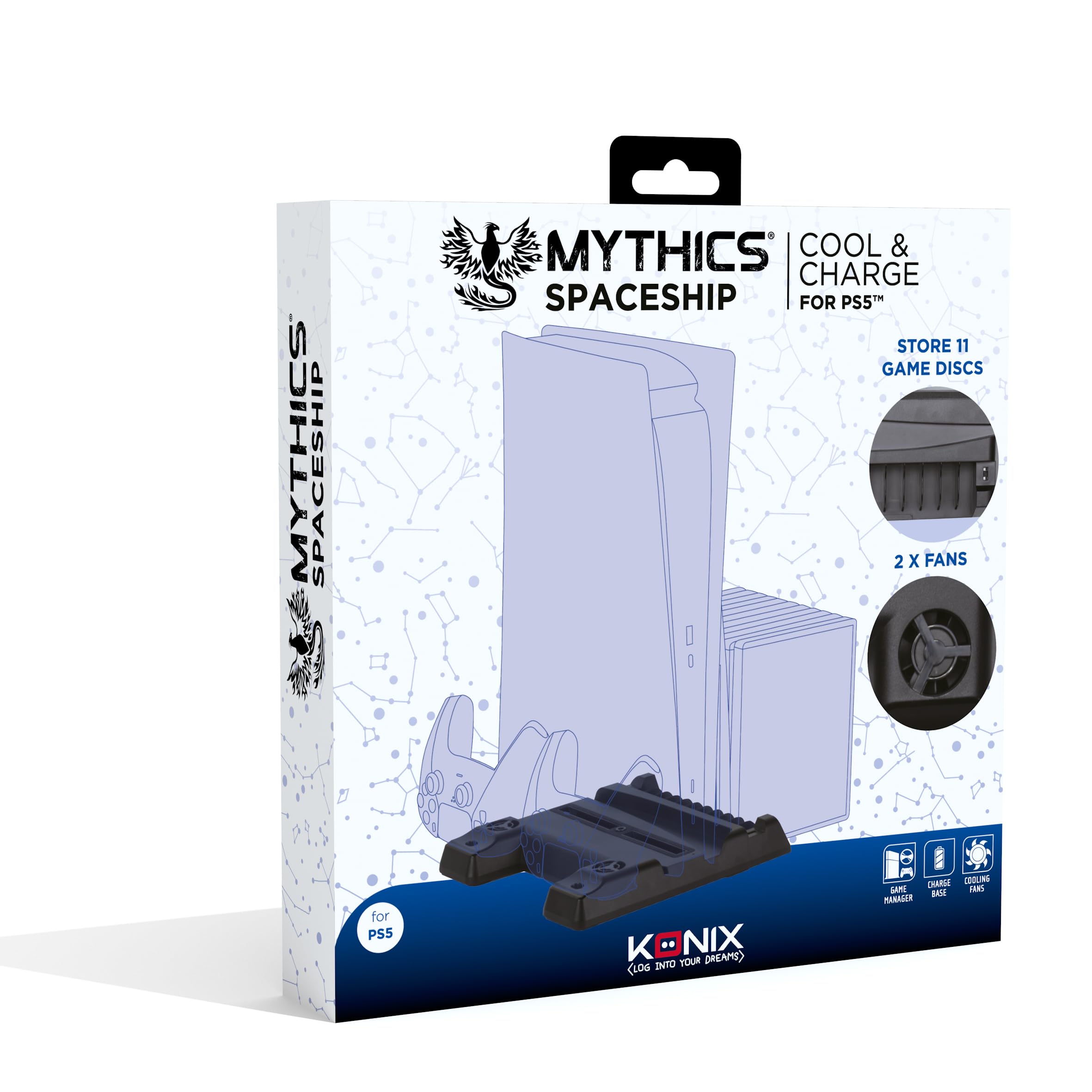 Konix Mythics PS5 Spaceship Cool & Charge (Dualsense Charger)