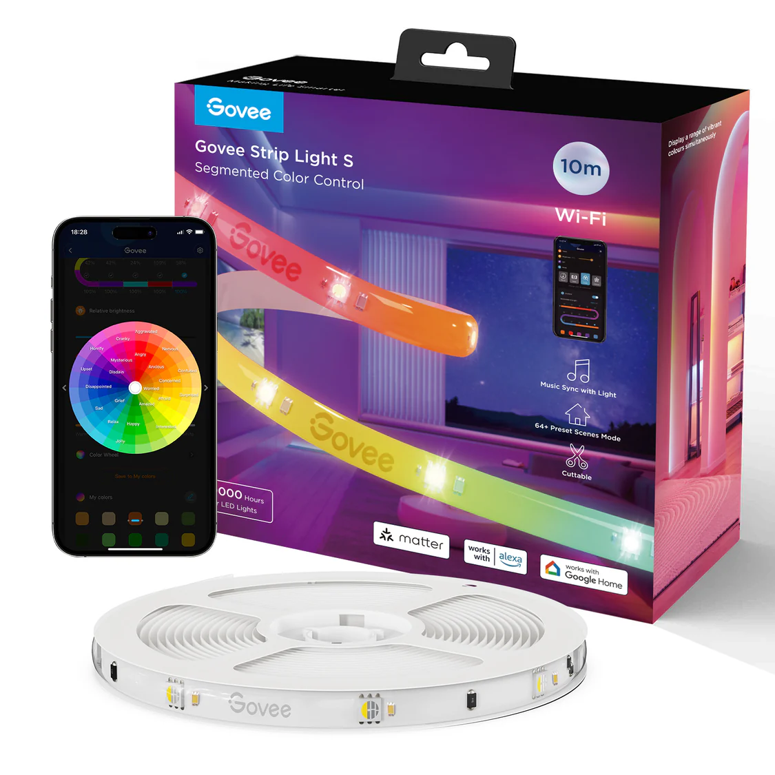 Govee RGBIC Wi-Fi + Bluetooth LED Strip Lights With Protective Coating (10M)Govee RGBIC Wi-Fi + Bluetooth LED Strip Lights With Protective Coating (10M)