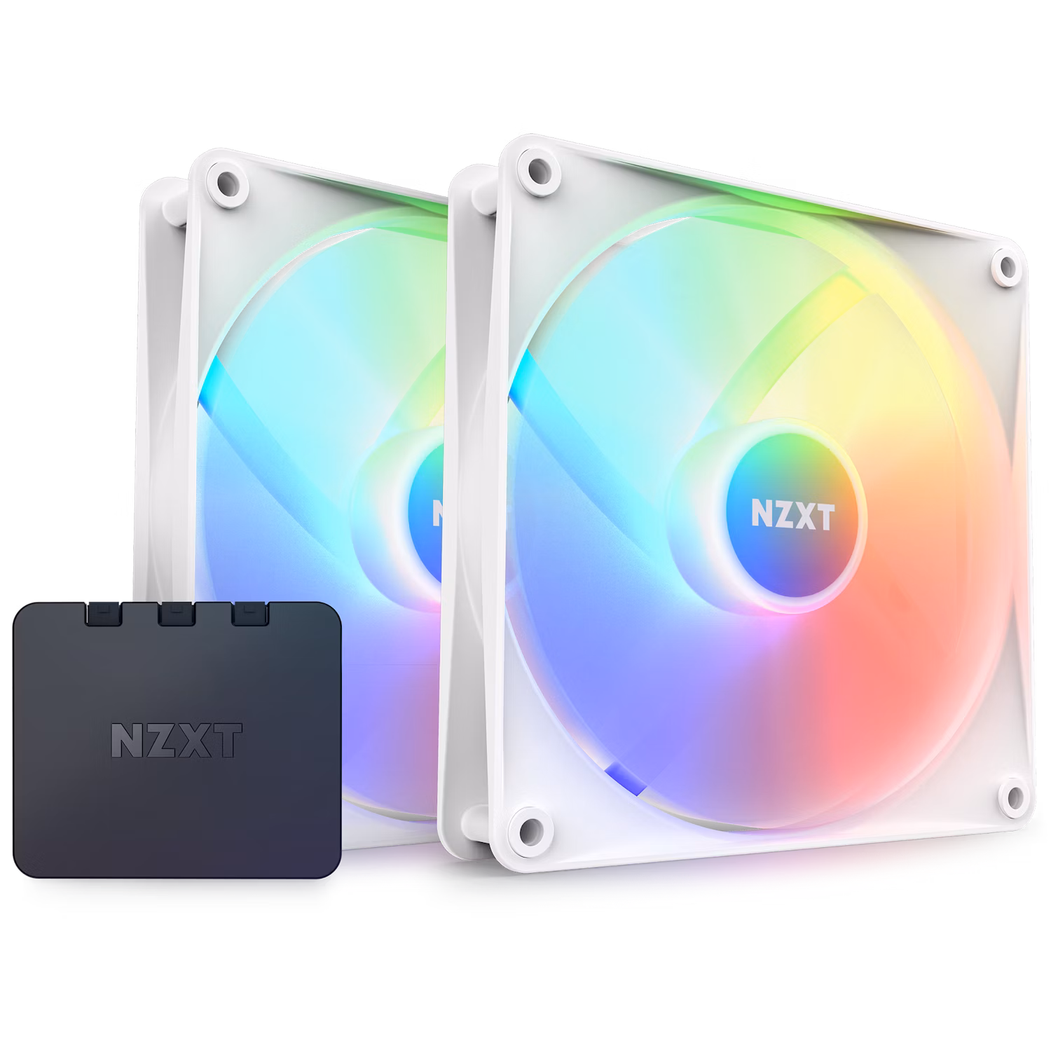 NZXT F140 RGB Core Twin Pack 2 x 140mm Hub-Mounted RGB Fans & RGB Controller