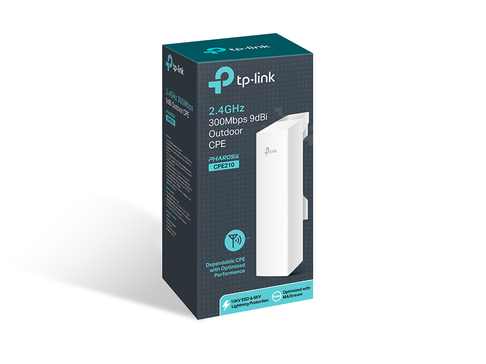 TP‑Link CPE210 – 2.4 GHz 300 Mbps 9 dBi Outdoor CPE (Point-to-Point & Coverage)