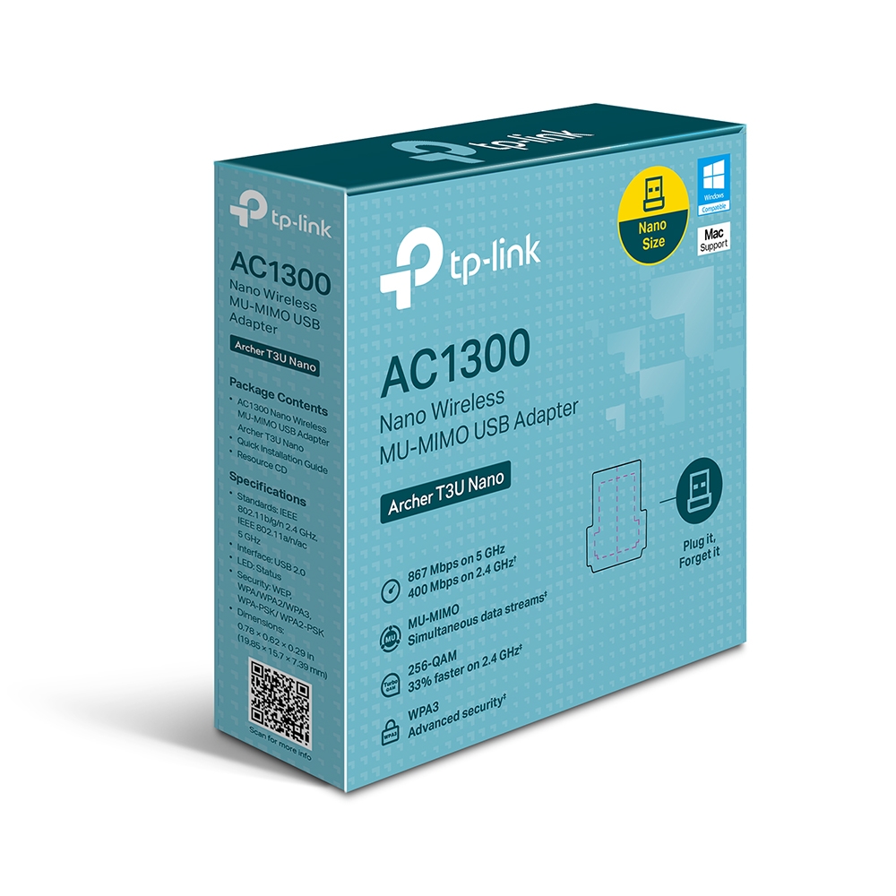 Archer T3U Nano AC1300 Nano Wireless MU-MIMO USB Adapter