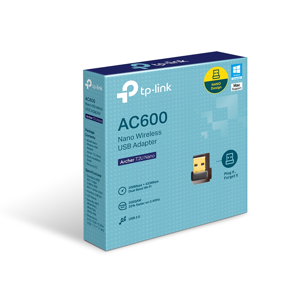 TP-Link Archer T2U Nano – AC600 Dual-Band Nano USB WiFi Adapter