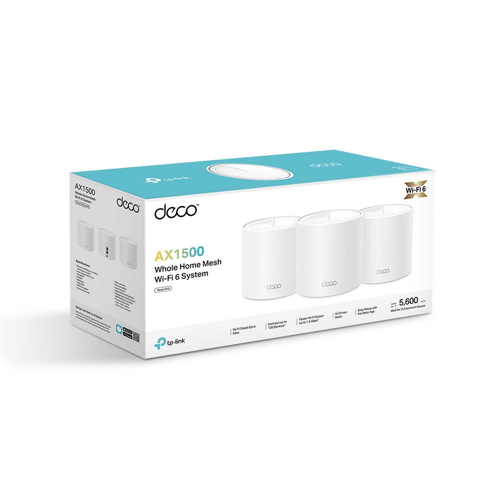TP-Link「Deco X10」（AX1500）Wi-fiルーター TP-Link Deco X10 – AX1500 Wi-Fi 6 Dual-Band Mesh System