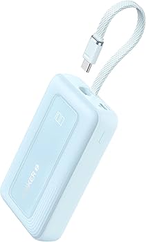 Anker Zolo Power Bank 10,000 mAh 30 W (A1688H11) – Built‑in USB‑C Cable-(Blue)