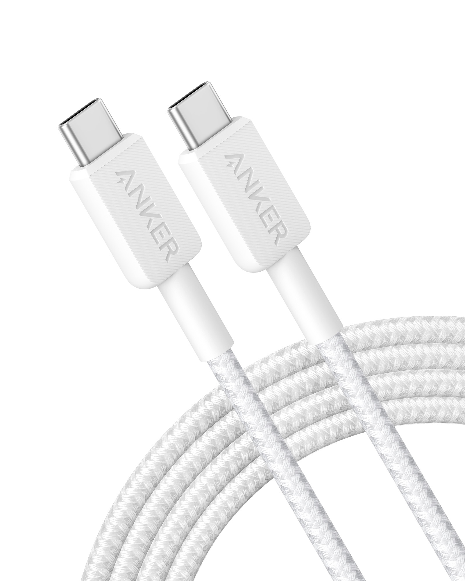 Anker 322 USB‑C ↔ USB‑C Cable – Braided 60W 6ft/3ft Nylon