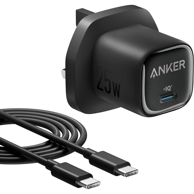Anker B2656K11 – 25 W USB-C Charger with 5 ft USB-C Cable (Compact)