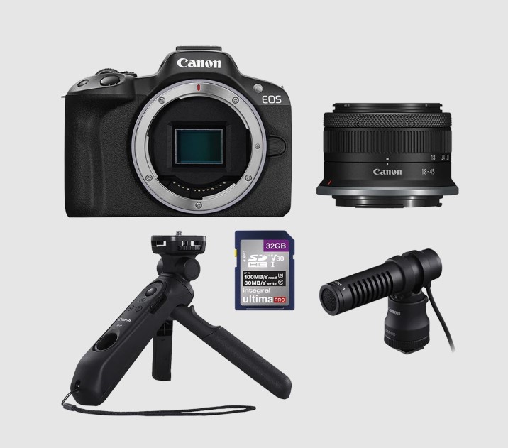 Canon EOS R50 with 18-45mm Lens and Content Creator Kit