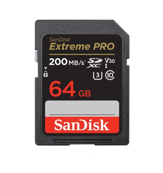 SanDisk 64GB Extreme PRO (200MB/s) UHS-I SDXC Memory Card (Class 10)