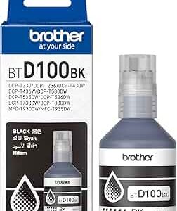 Brother BTD-100 Black Original Ink BTD100BK – High-Yield Ink Bottle for InkTank Printers