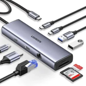 UGREEN CM498 9-in-1 USB-C Hub – USB-A, HDMI, VGA, Ethernet, SD/TF & 100W PD Docking Station