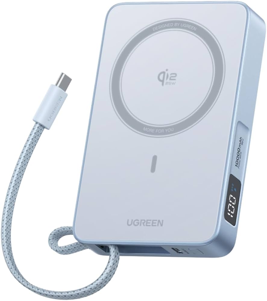 UGREEN MagFlow 10000mAh Magnetic Wireless Power Bank (25W)