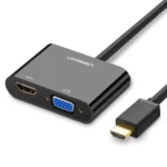 UGREEN CM101 HDMI to VGA + HDMI + 3.5 mm Converter – Full HD Video & Audio Adapter