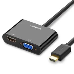 UGREEN CM101 HDMI to VGA + HDMI + 3.5 mm Converter – Full HD Video & Audio Adapter