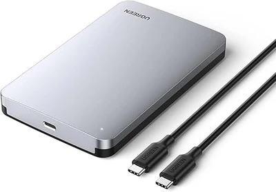 UGREEN CM300 2.5″ SATA External Hard Drive Enclosure – USB-C 3.1 Gen 2, Tool-Free SSD/HDD Case