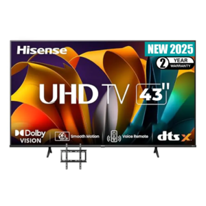 Hisense 43″ 4K UHD Frameless Smart TV 43A6KKEN – Smart LED TV with HDR & Voice Control