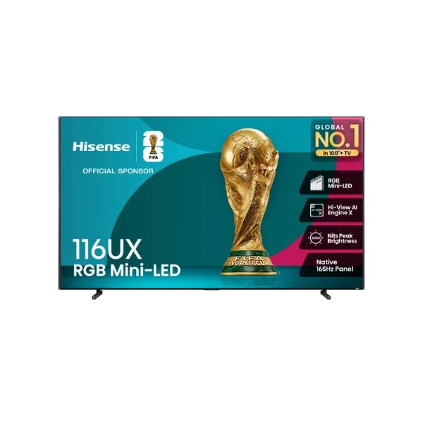 Hisense 116″ ULED Mini-LED RGB 4K Smart TV 116UX – Dolby Vision IQ & Dolby Atmos