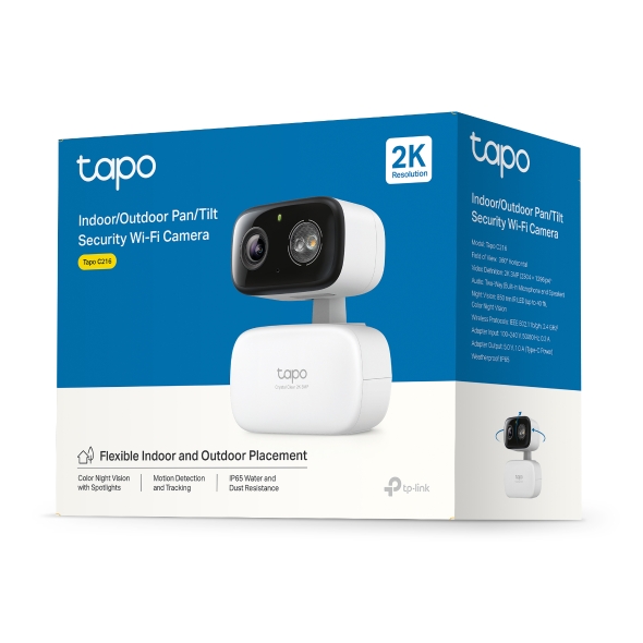 TP-Link Tapo C216 2K 3MP Wi-Fi Security Camera – Color Night Vision & AI Detection
